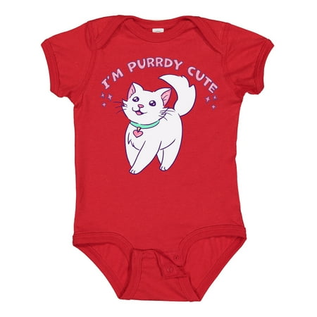 

Inktastic I m Purrdy Cute White Kitty Cat Gift Baby Boy or Baby Girl Bodysuit