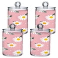 thumbnail image 7 of Ryvnso 2 Pack Qtip Holder Organizer Daisy Floral Bathroom Cotton Swabs Cans Storage Canister, 7 of 7