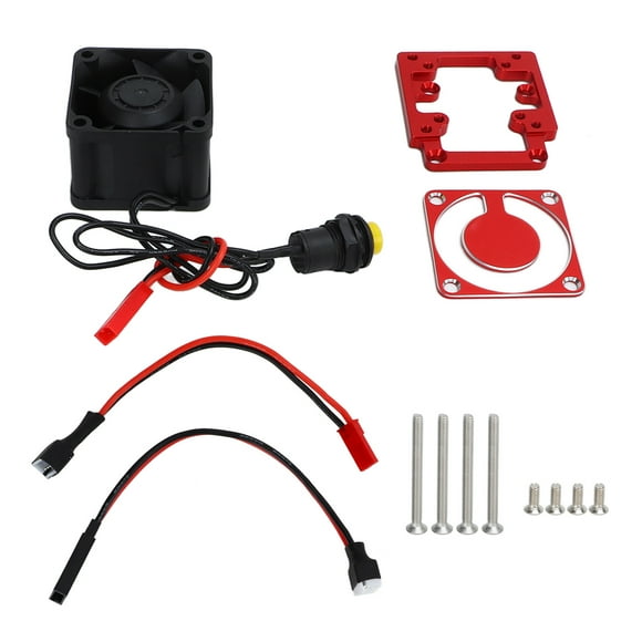MAYUJIAA RC Motor Cooling Fan Aluminum 4028 High Speed Motor Heat Sink for Traxxas 1/8 4WD for Sledge Monster Truck 95076 4 Red HW313-66840