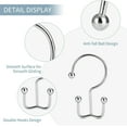 thumbnail image 4 of shiyou-24 Pcs Shower Curtain Hooks, Shower Curtain Rings, Durable Rust Proof Silver Shower Curtain Hooks, Shower Rings for Curtain, Double Glide Shower Curtain Hooks for Shower Curtain Rods, Chrome, 4 of 4