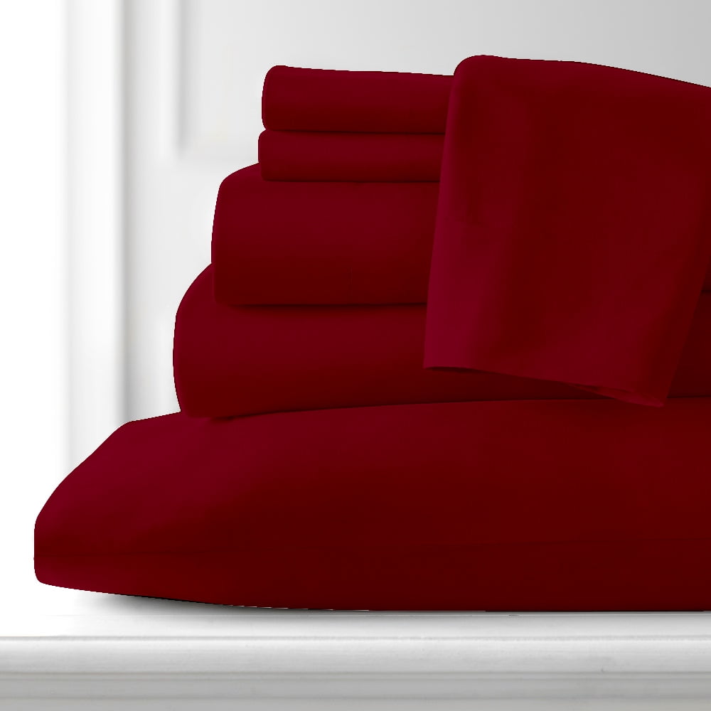 Hotel Collection Rayon derived from Bamboo Bed Sheet Set - 6 Piece, Full, Burgundy