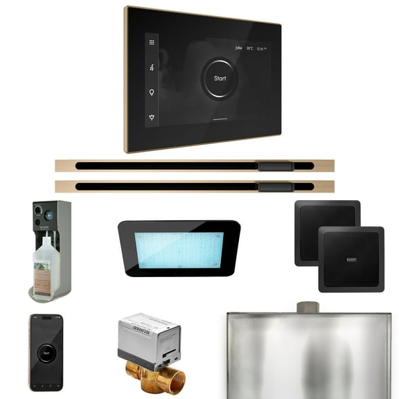 Mr Steam XDream Max Steam Shower Pkg w/iSteamX Control and Linear Steamhead in Black Brushed Bronze