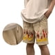 thumbnail image 4 of Pantalones cortos atléticos de moda ANGGREK con estampado de llamas para hombres, 4 of 8