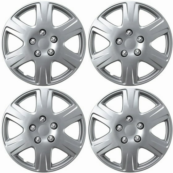 OxGord Hubcaps for Toyota Corolla (Pack of 4) Wheel Covers - 15 Inch, 6 Spoke, Snap On, Silver - Walmart.com