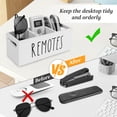thumbnail image 5 of TV Remote Control Holder with 3 Compartment for Living Room Wooden Controller Organizer Smooth Bedside Table Organizer for Nightstand White, 5 of 8