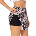 thumbnail image 2 of Bixox Women's Black Snake pattern 2 in 1 Running Shorts - Lightweight Athletic Workout Gym Yoga Shorts Liner with Pockets - Small, 2 of 7
