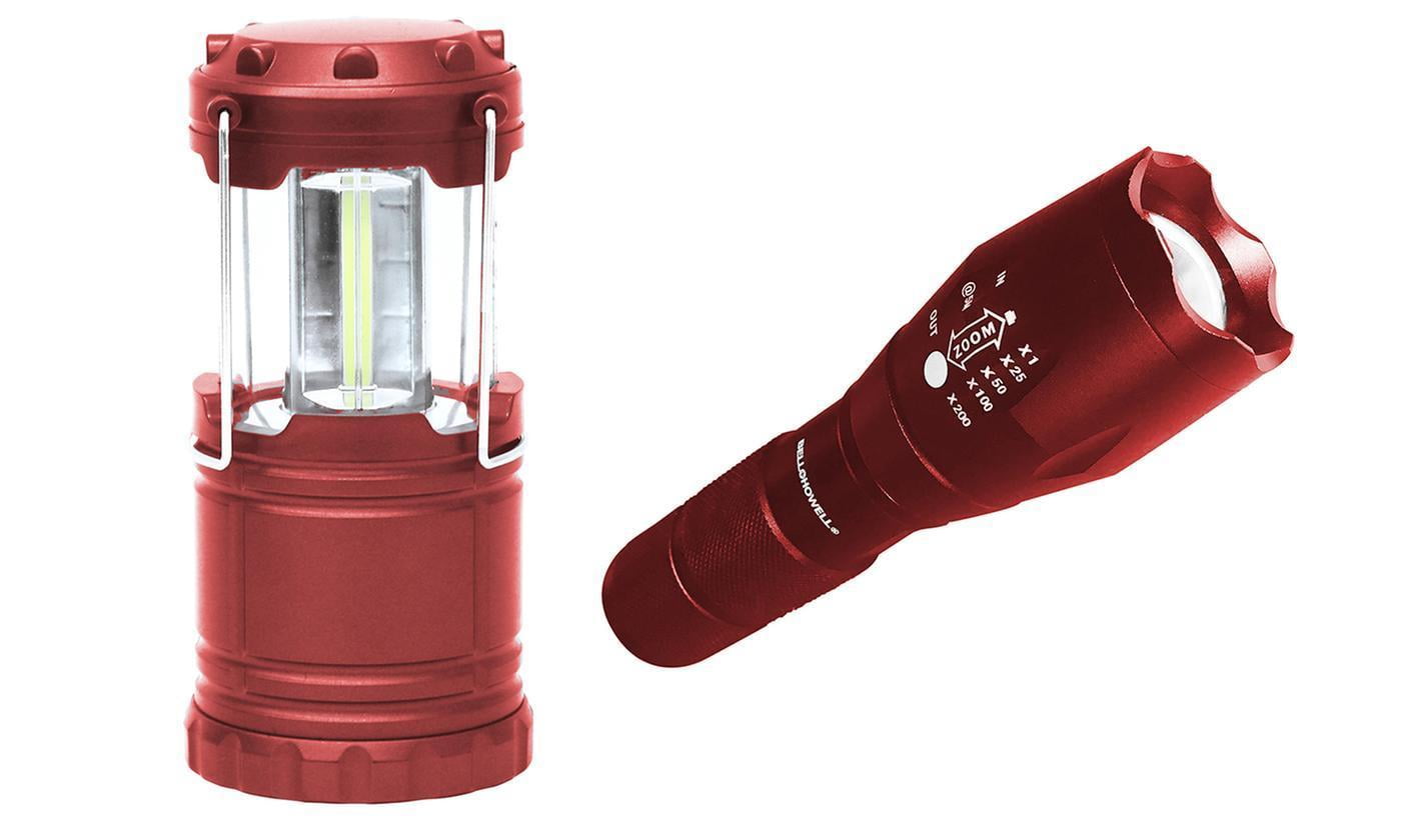 Bell + Howell Taclight Flashlight and Lantern Ultimate Camping Bundle – As Seen on TV! RED