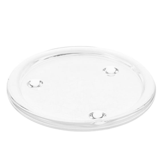 unbranded Unique Glass Candle Holder Tray Glass Plate for Scented Candles Stylish Candle Stand for Home and Office Decor Multi-Functional Candle Tray