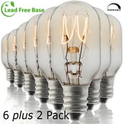 Salt Lamp Bulb -15 Watt Replacement Bulbs for Himalayan Salt Lamp & Baskets, Scentsy Plug-in & Wax Warmers, Night Lights. T20 E12 Socket with Candelabra Base, Clear, 8 Pack