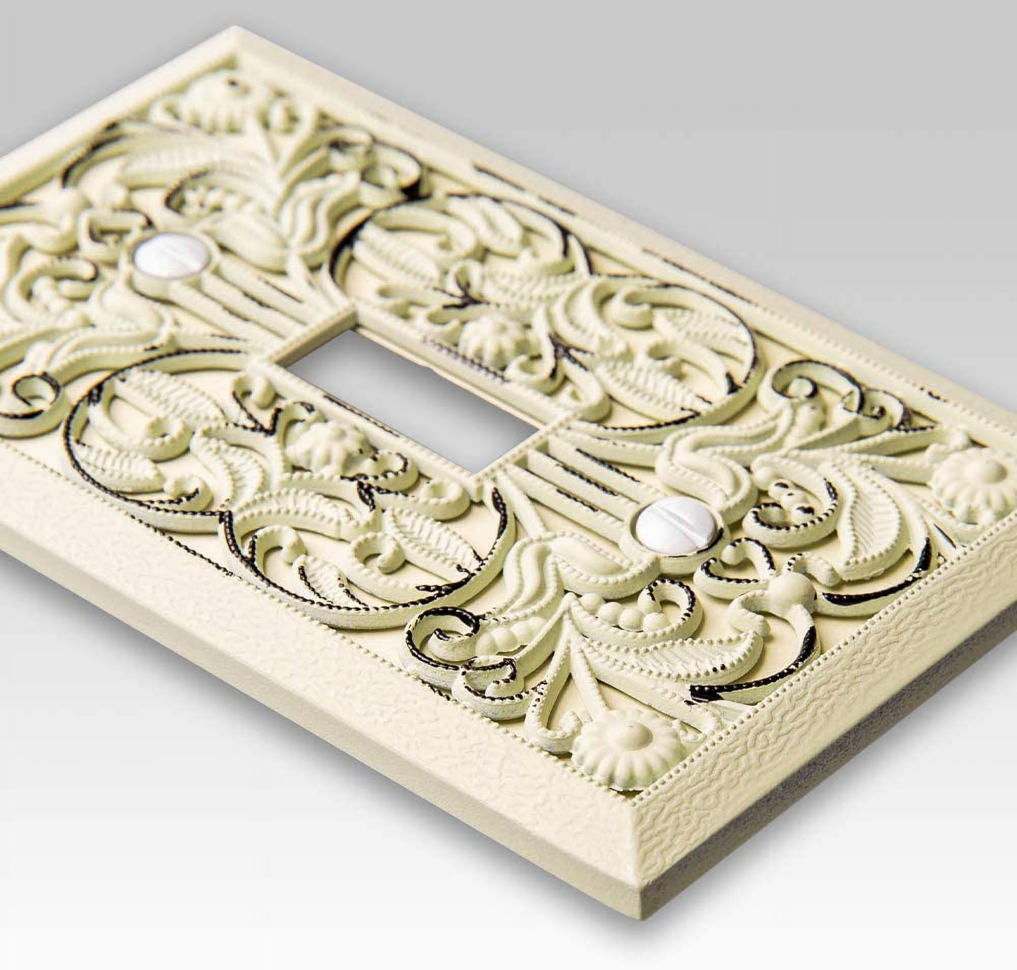 Amerelle 65TAW Moderne Wallplate 1 Toggle Cast Metal White 1-Pack