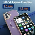 thumbnail image 4 of Dteck Magnetic for iPhone 16, Shockproof Ultra Slim Plating Electroplated PC TPU Drop-Resistant Cover Stylish Anti-Scratch Protection Shell Support Wireless Charging Cover, Darkpurple, 4 of 7