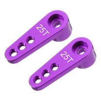 Aluminum Alloy 25T Steering Servo Single Arm Horn Purple for RC Car/Boat/Airplane Boat Accessories 2 Pcs