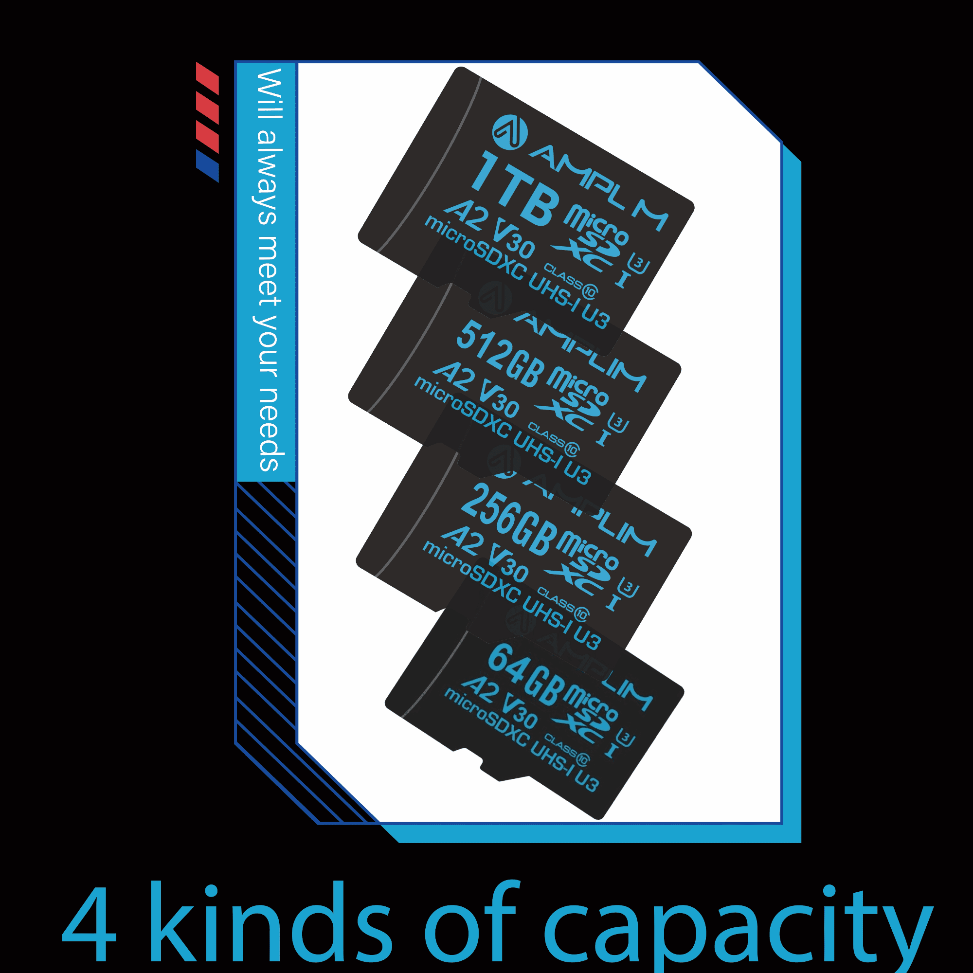 Amplim Micro SD Card 64GB | MicroSD Memory Plus Adapter | A2 MicroSDXC U3 Class 10 V30 UHS-I for GoPro Hero, Surface, Phone, Camera Cam, Tablet | Green 2 Pack