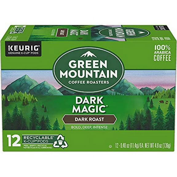Green Mountain Coffee Dark Roast Single Serve for Keurig, Dark Magic, 12 Ct