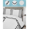 thumbnail image 3 of Quilts Queen Size Bedding Set, Boho Black Reversible Summer Quilt 3 Pieces, Farmhouse Vintage Bohemia Geometric Lightweight Bedspreads Coverlets with 2 Pillow Shams for All Seasons, 3 of 5