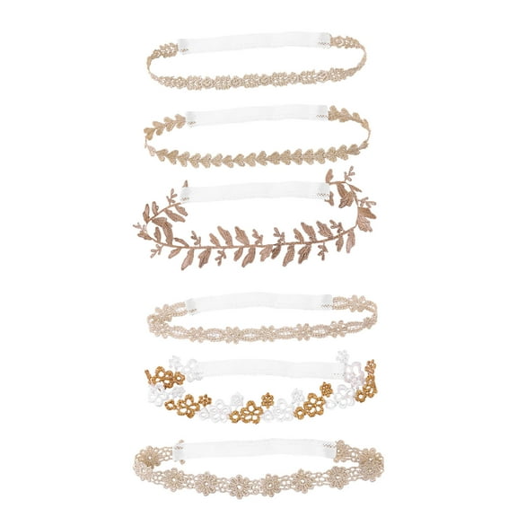 ORDDIART Toddler Lace Headbands, Assorted Colors, 6-Pack, 7.6 x 1.2 Inches Headwraps for Babies