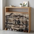 thumbnail image 6 of Western Cowboy Cabinet Curtains for Kitchen 35"W x 35"L, Vintage Desert Cactus Horse Hills Brown Wood Grain Laundry Sink Cabinets Magic Tape Short Curtain Privacy Panel for Bathroom Vanity Cabinets, 6 of 9