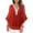 #055-Red, variant on Ounisa Women's Ruffle 3/4 Sleeve Sparkly Tops Sequin V Neck Blouses Dressy Fall Shirts
