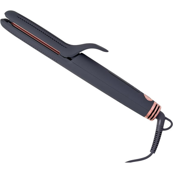Hairitage Fer à Lisser et à Boucler en Céramique Tourmaline 2en1 - Styler à Flux d'Air de 1 1/4 Pouce avec Bords Courbés pour Boucler + Lisser - Outil de Coiffure Polyvalent