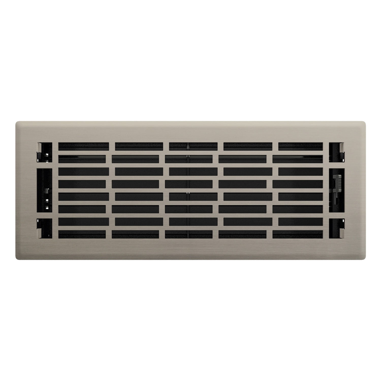 Imperial RG3376 Brushed Nickel Geneva Design Louvered Floor Register - 2inch x 12inch Duct Opening