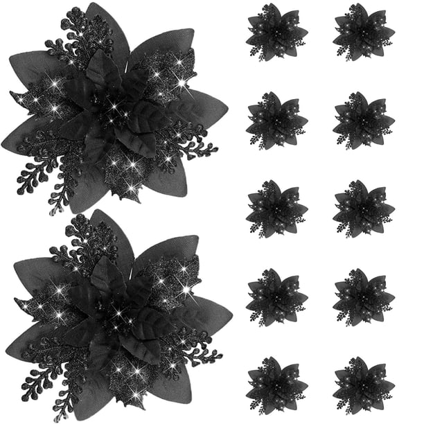 12 Clips de Cinta de Navidad Artificiales Y Decoraciones de Vestido de Novia de Navidad Espumoso Decoraciones de Fiesta de Navidad