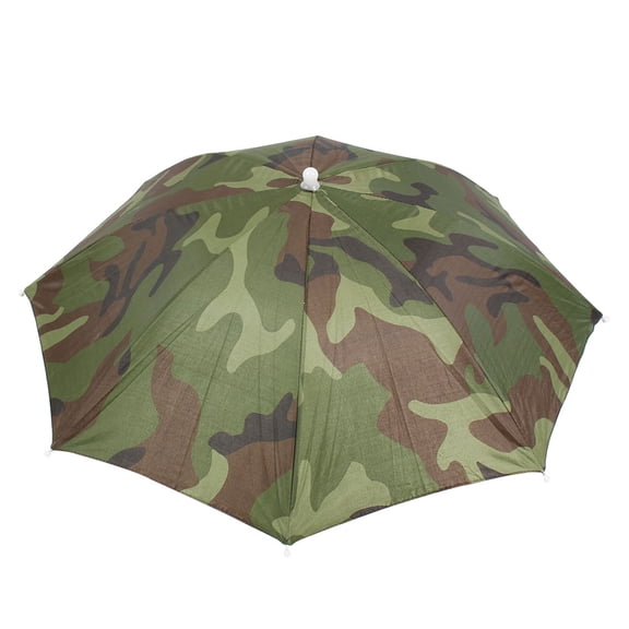 Unique Bargains Elastic Headband Camouflage Sun Rain Umbrella Hat Cap for Fishing