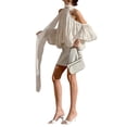 thumbnail image 1 of Womens Off Shoulder Halter Neck Long Sleeve Blouse Versatile and Elegant Commute Top S, 1 of 8