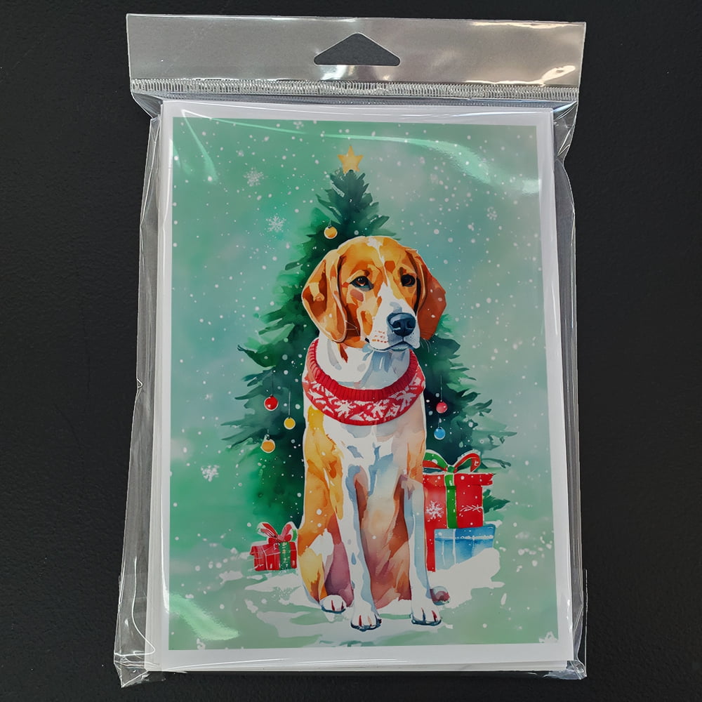 English Foxhound Christmas Greeting Cards Pack of 8 7 in x 5 in