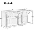 thumbnail image 5 of FFZ 4-Door Sideboard Buffet Cabinet with Glass Doors Arched Adjustable Shelves Storage, Natural Wood, 5 of 14