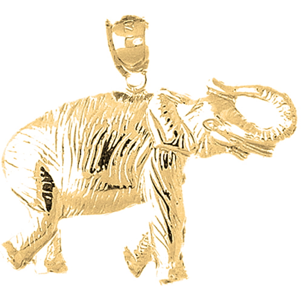 18K Gold Plated Platinum Plated 1.67ctw Garnet & Black Spinel Elephant Pendant main image 1
