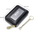 thumbnail image 5 of Tarjetero de piel auténtica MACHAO con bloqueo RFID en forma de acordeón para mujer amarillo, 5 of 5