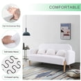 thumbnail image 2 of Williamspace Loveseat Sofa, 59.1" Teddy Velvet Couch Small Modern Love Seat Sofa with Three Cute Curved Lumbar Pillows for Small Spaces, Light Beige, 2 of 7