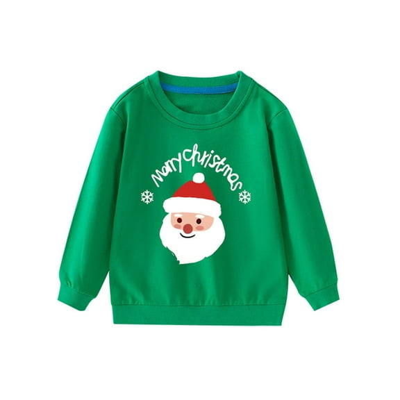 Gpaecead Toddler Boys Girls Christmas Sweatshirt Kids Reindeer Sweater Pullover Tops Long Sleeve Unisex Xmas Shirt Green