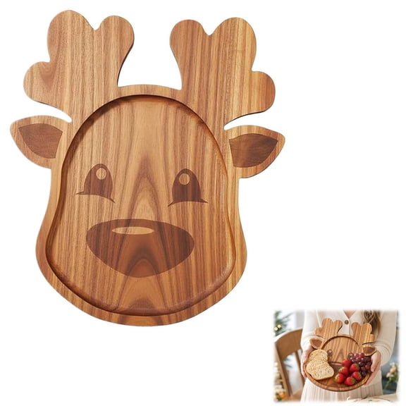 Wood Charcuterie Board Tray Platter,Festive Serving Platter | Xmas Serving Tay for Christmas Holiday Kitchen Decor for Cheese, Fruit, Veggie ,Food, Snack,Xmas Cutting Board Gifts