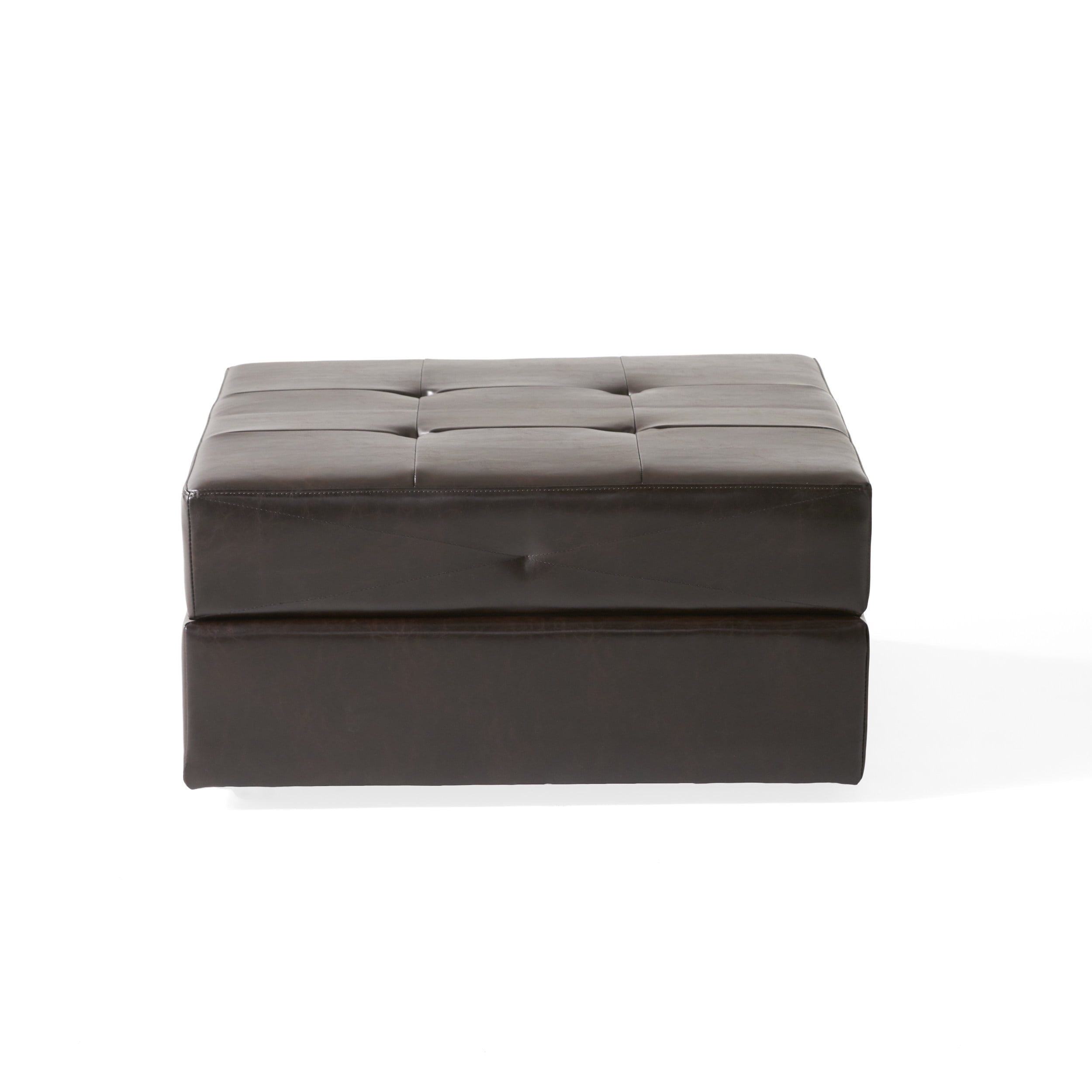 Brandon Brown Leather Storage Ottoman