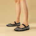thumbnail image 6 of Women’s Breathable Lightweight Rhinestone Ballet Flats with Delicate Bow and Elastic Strap, 6 of 7