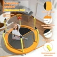 thumbnail image 5 of 55" Toddler Trampoline Indoor/Outdoor for Kids, Shinpt Mini Trampoline for Backyard, Recreational Trampoline with Basketball Hoop, Outdoor Toddler Toy with Enclosure Net, Indoor Bounce House for Gift, 5 of 9