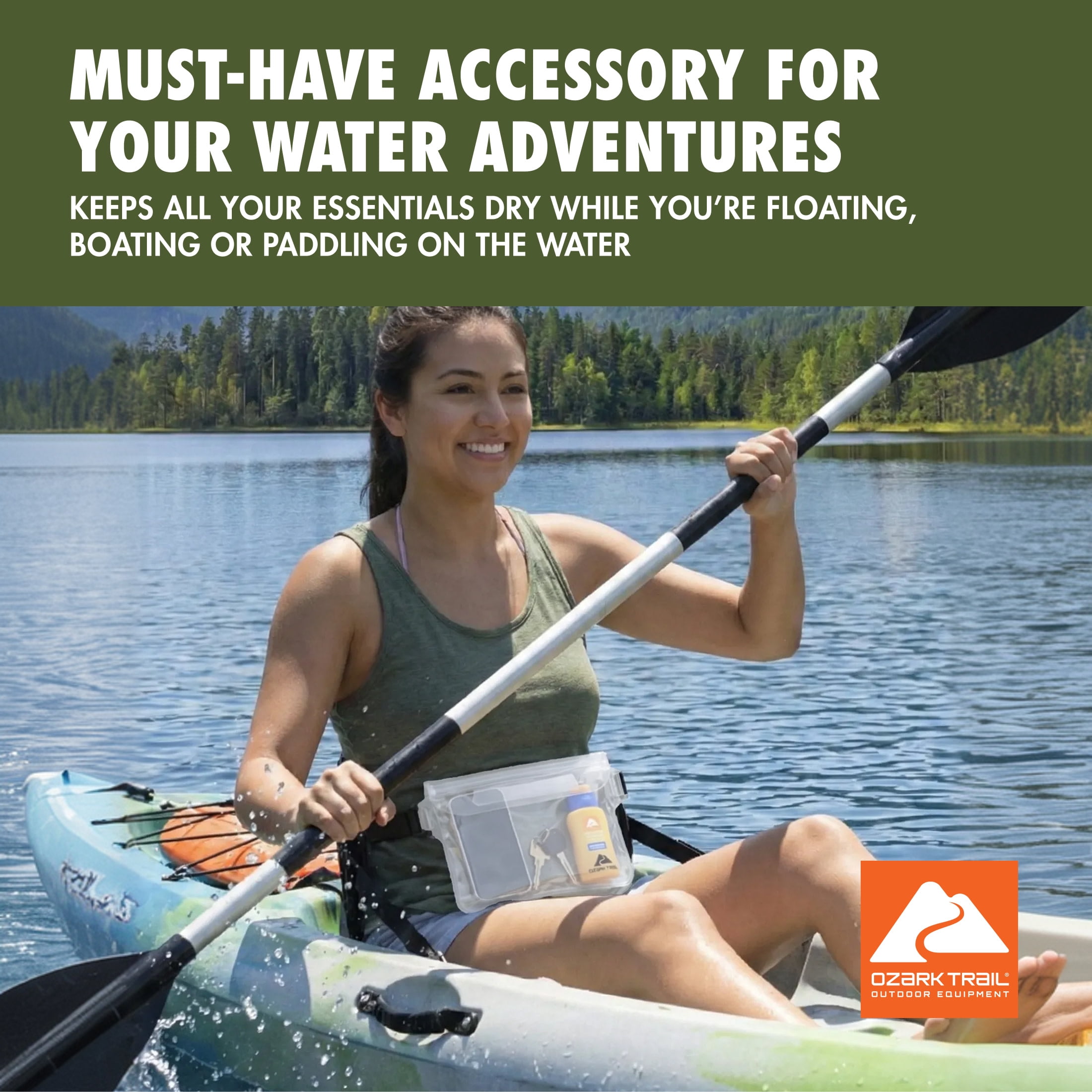 Ozark Trail Waterproof Pouch with Adjustable Strap (2-Pack)