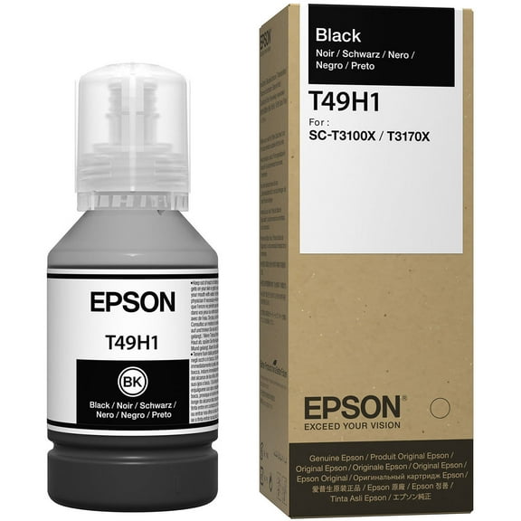 Epson T49H Ink Bottle for SureColor T3170x Printer, Black, 140ml