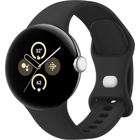 MYKOMI Bands Compatible with Google Pixel Watch 3 (41mm)/Pixel Watch 2/Pixel Watch Band, Soft Silicone Wristbands Sport Bracelet Replacement Watch Band Straps for Google Pixel Watch