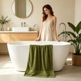 thumbnail image 4 of Extra Large Absorbent Bath Towel 27X55 Inches | Oversized Bath Sheet for Drying | Soft Polyester Towel with Embroidered Design | Home Bathroom Use for Women and Men, 4 of 6