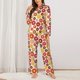 thumbnail image 2 of Fotbe Donut Conjunto de Pijama de Manga Larga para Mujer con Estampado, Ropa de Dormir de 2 Piezas, Conjunto de Casa Suave y Cómodo con Bolsillos-X-Large, 2 of 7