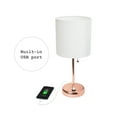 thumbnail image 5 of LimeLights Rose Gold Stick Lamp with USB port and Fabric Shade, White, 5 of 10