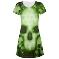 thumbnail image 1 of Halloween Cyber Space Alien Skull All Over Juniors V-Neck Dress, 1 of 2