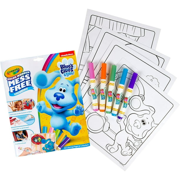 Crayola Blues Clues Color Wonder 18 Páginas Sin Manchas 5 Marcadores Sin Manchas