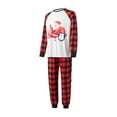 thumbnail image 4 of Nituyy Family Christmas Pjs Matching Sets Christmas Pajamas Santa Printed Top and Plaid Pants Sleepwear for Family, 4 of 10