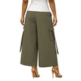 thumbnail image 4 of Hvogkswy Cargo Capri Pants for Women Summer Casual High Waist Wide Leg Capris Loose Fitted Multi Pockets Outdoor Hiking Pants, 4 of 7