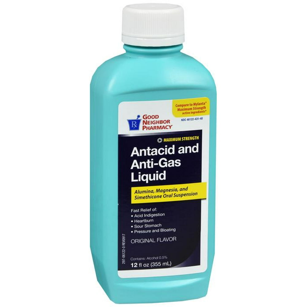 GNP Antacid and AntiGas Liquid Maximum Strength, 12 Oz