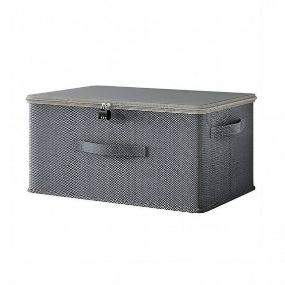LAMIRO Lockable Toy Storage Box with Zipper&Handle,Large Capacity Organizer for Toys&Clothes,Toys Storage Organizer