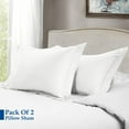 thumbnail image 3 of 800 Thread Count Egyptian Cotton 2-Piece Pillow Sham Set with Flanged Border, Euro Size (Non-Standard) (26" x 26") White Stripe, 3 of 4